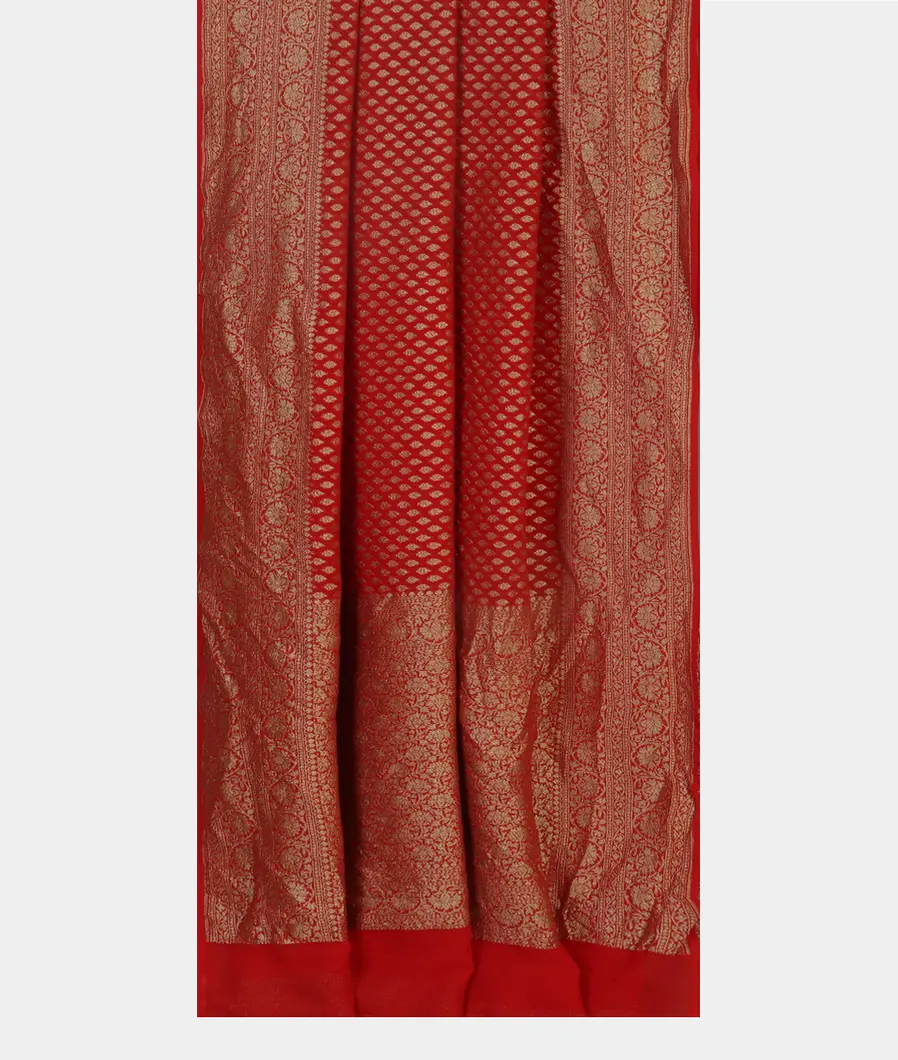 Red Banaras Georgette Silk Saree T4476702