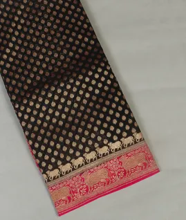 Black Banaras Georgette Silk Saree T4492431