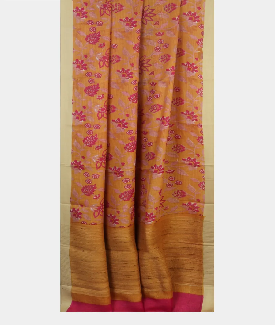 Yellow  Kota Cotton Saree T4703162