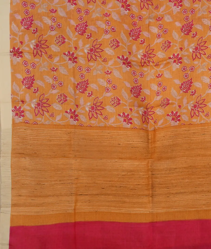 Yellow  Kota Cotton Saree T4703164