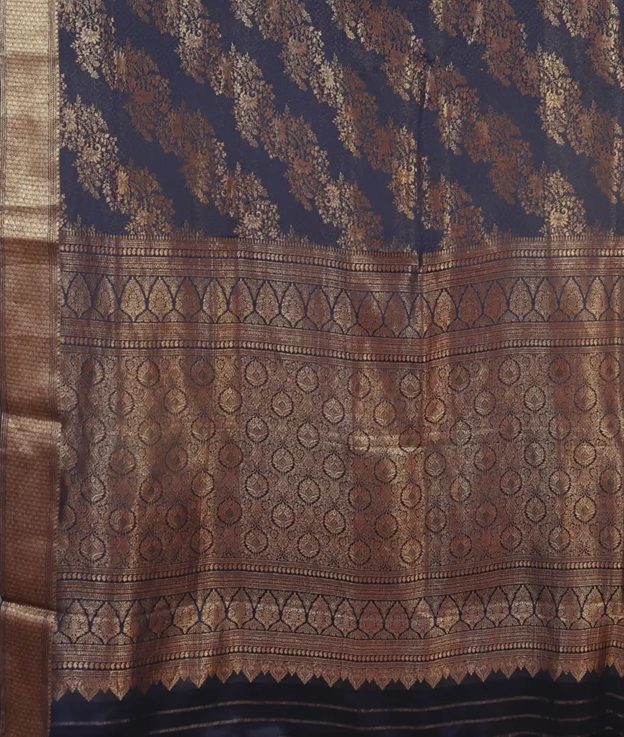 Blue Crepe Silk Saree T4679214