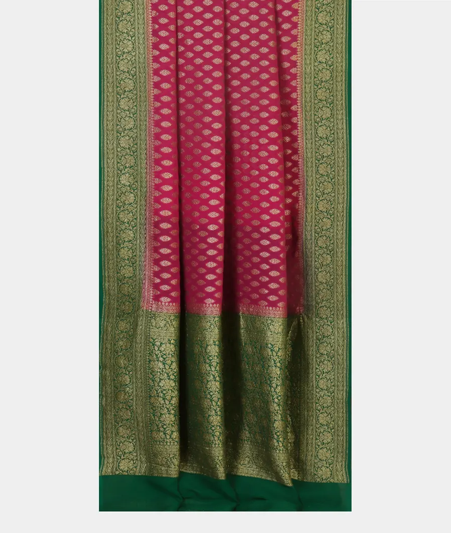 Magenta Banaras Georgette Silk Saree T4436902