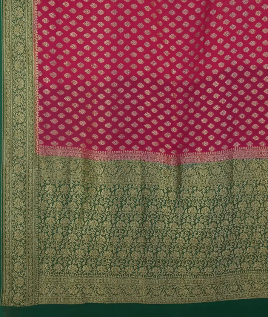 Magenta Banaras Georgette Silk Saree T4436904