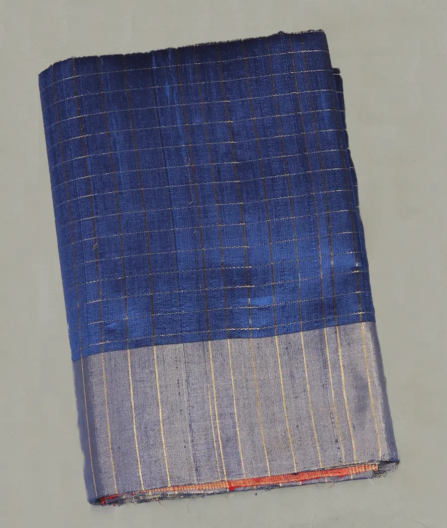 Blue Woven Raw Silk Saree T471375-image