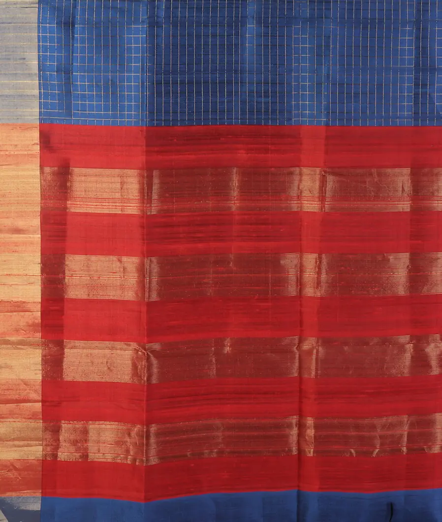 Blue Woven Raw Silk Saree T4713754