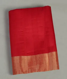 Red Woven Raw Silk Saree T4713821