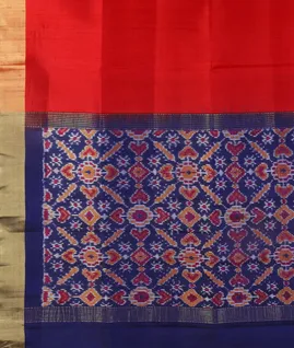 Red Woven Raw Silk Saree T4713824