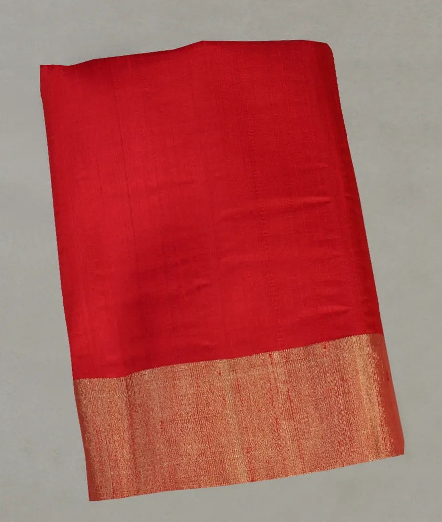 Red Woven Raw Silk Saree T471391-image