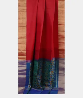 Red Woven Raw Silk Saree T4713912