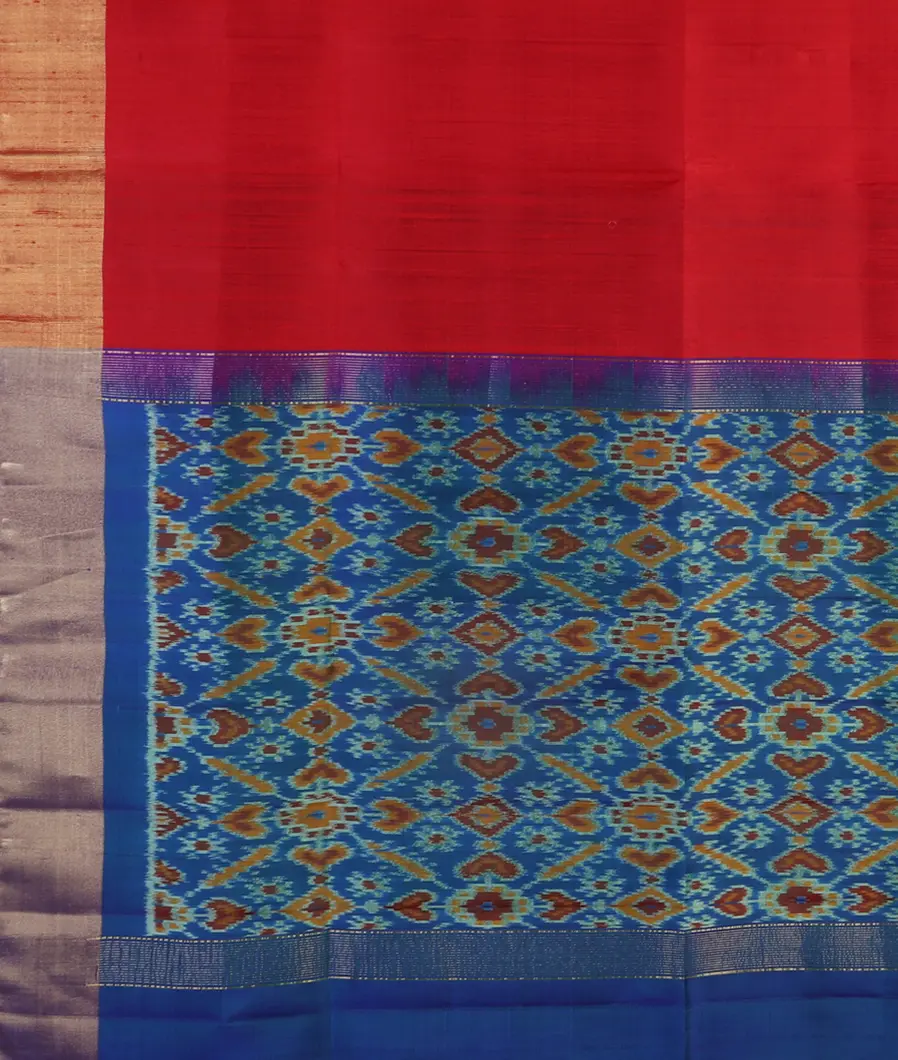 Red Woven Raw Silk Saree T4713914