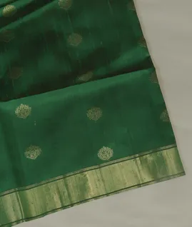 Green Woven Raw Silk Saree T4714001