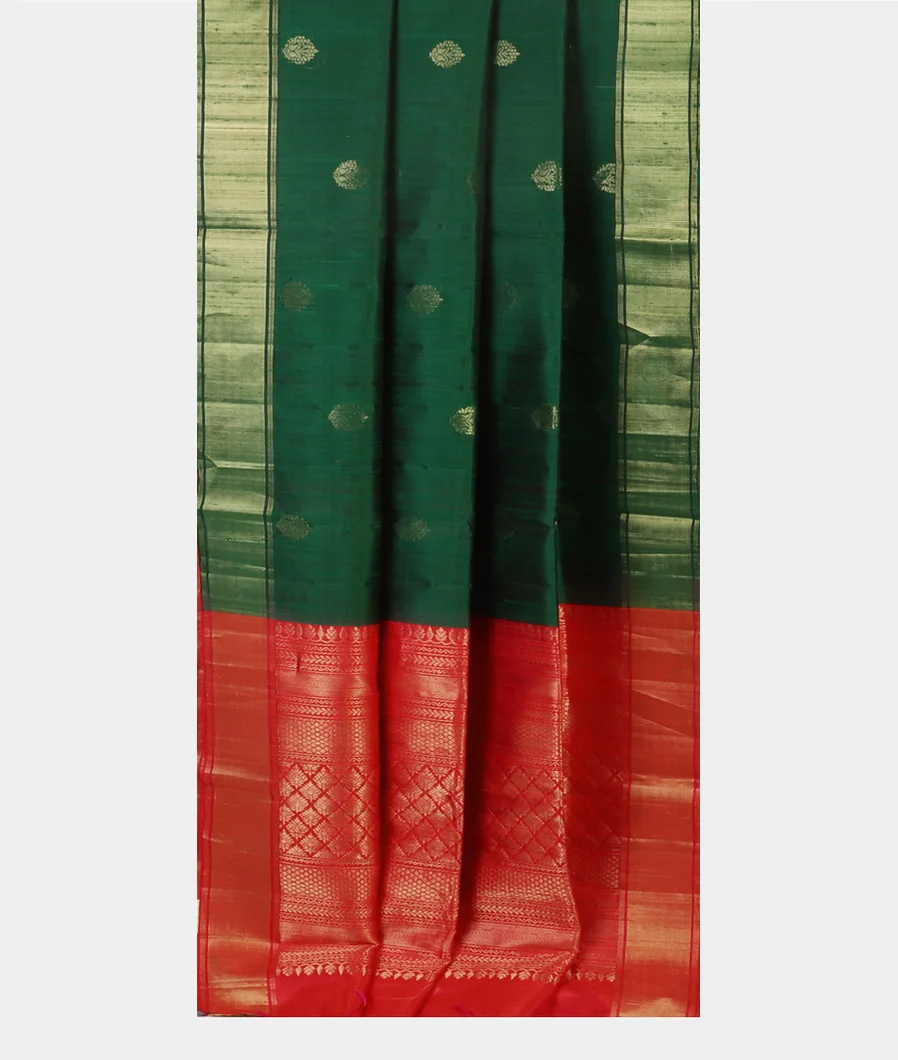 Green Woven Raw Silk Saree T4714002