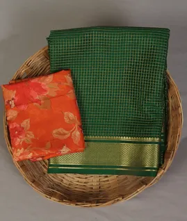 Green Mysore Crepe Silk Saree T4713151
