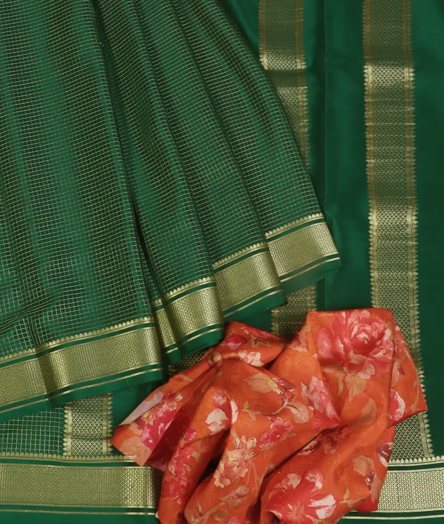 Green Mysore Crepe Silk Saree T4713152