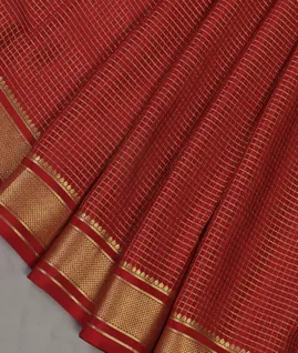 Red Mysore Crepe Silk Saree T4713165