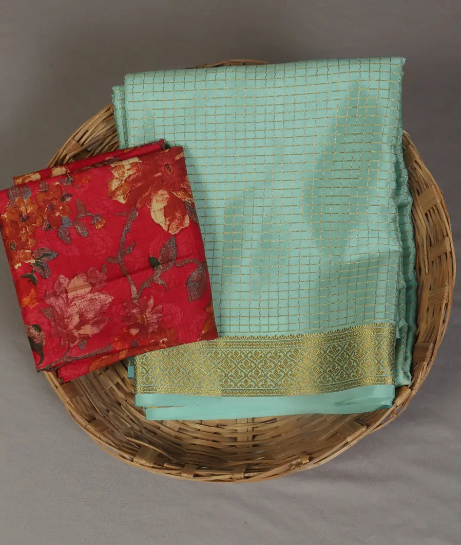 Blue Mysore Crepe Silk Saree T471317-image