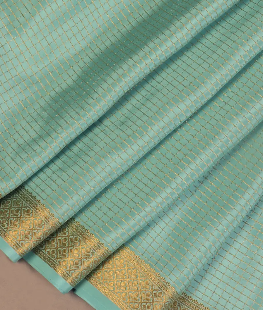 Blue Mysore Crepe Silk Saree T4713175