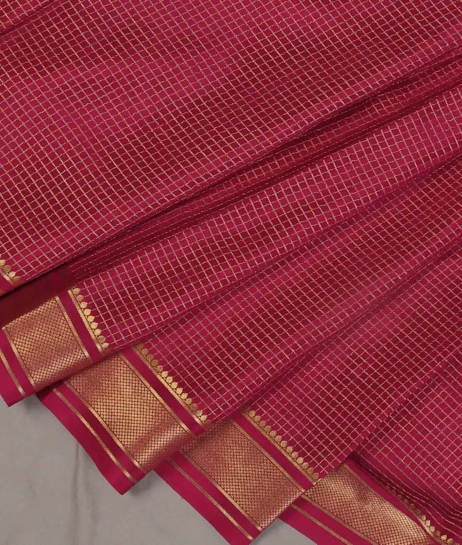 Magenta Mysore Crepe Silk Saree T4713135