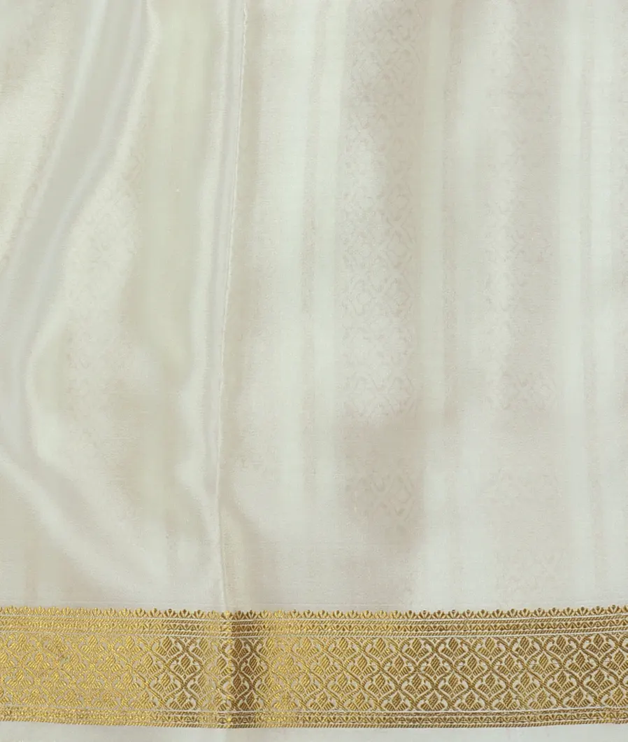 White Mysore Crepe Silk Saree T4713233