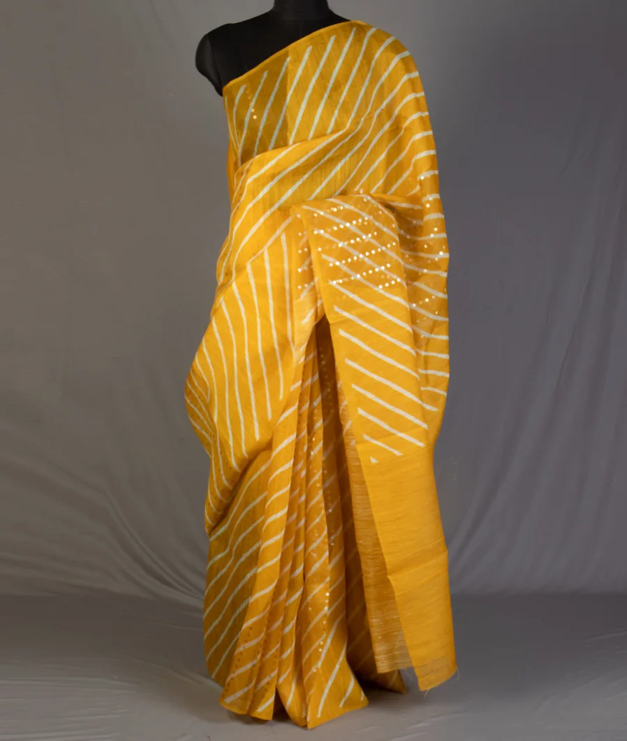 Yellow Kora Tussar Saree T463819-image