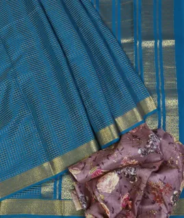 Blue Mysore Crepe Silk Saree T4713182