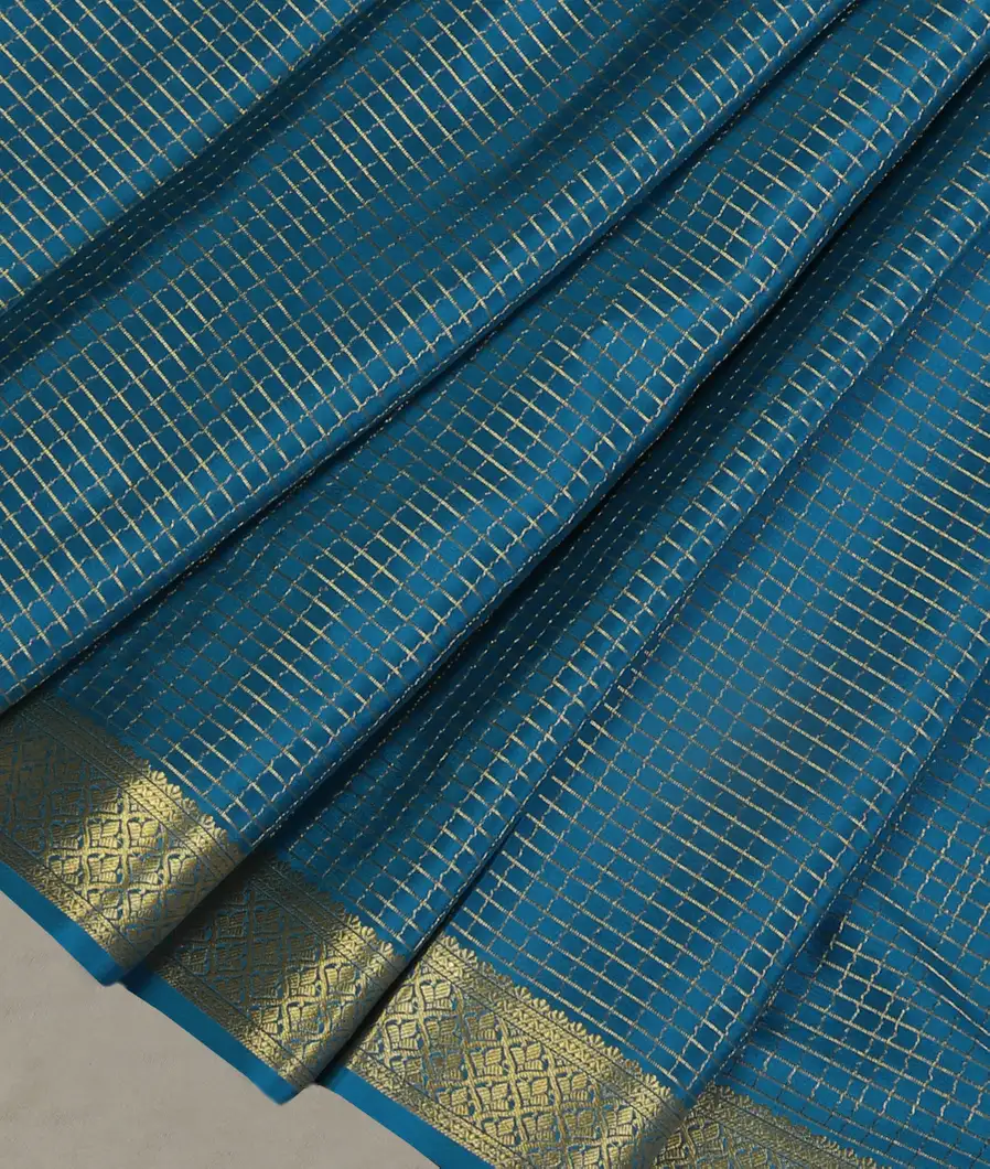 Blue Mysore Crepe Silk Saree T4713185