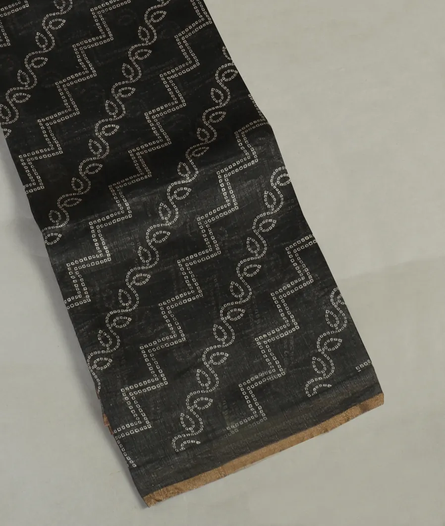 Black Linen Printed Saree T471491-image