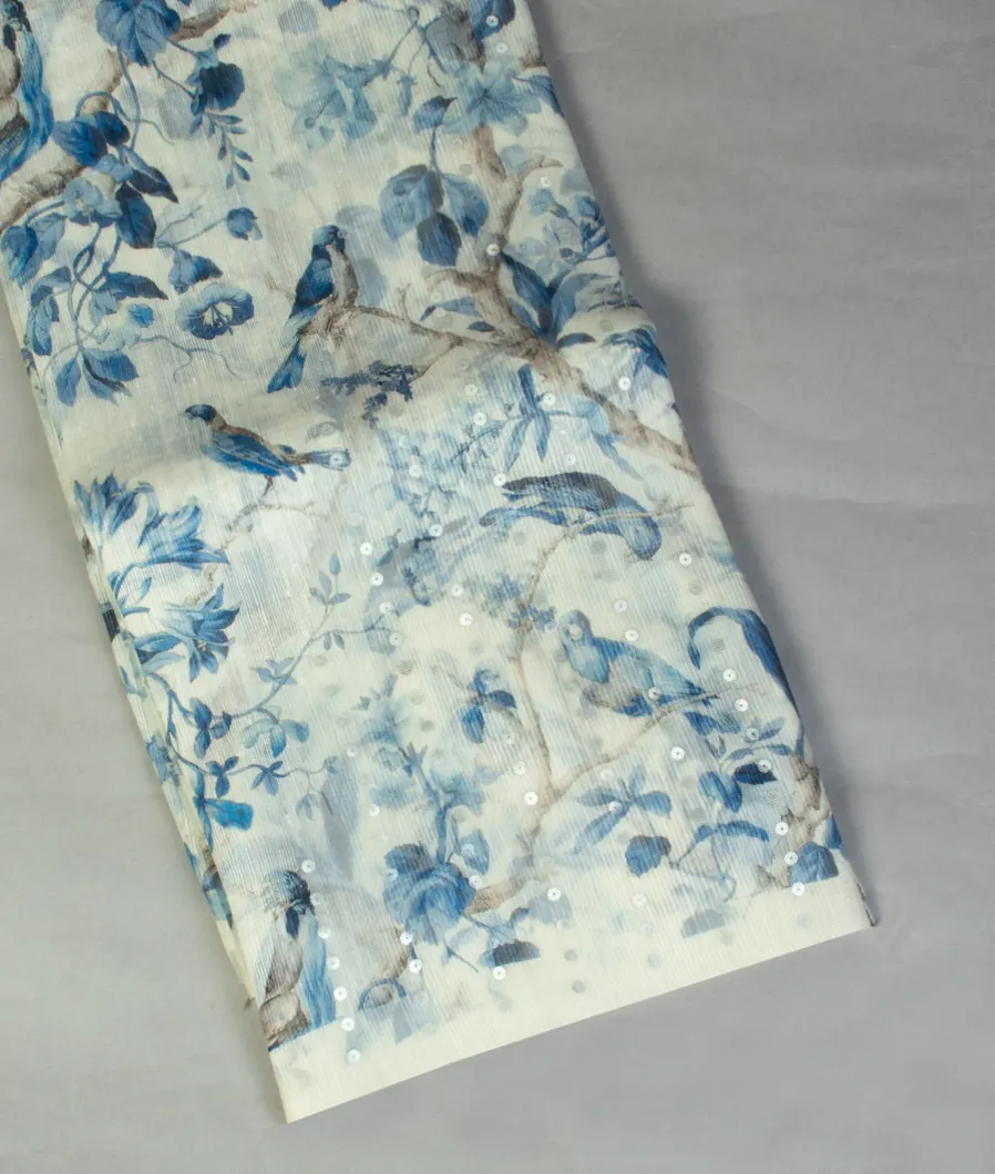 White Kora Tussar Saree T4638084