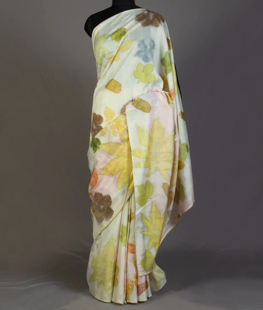 Off-White Pure Silk Saree T452278-image