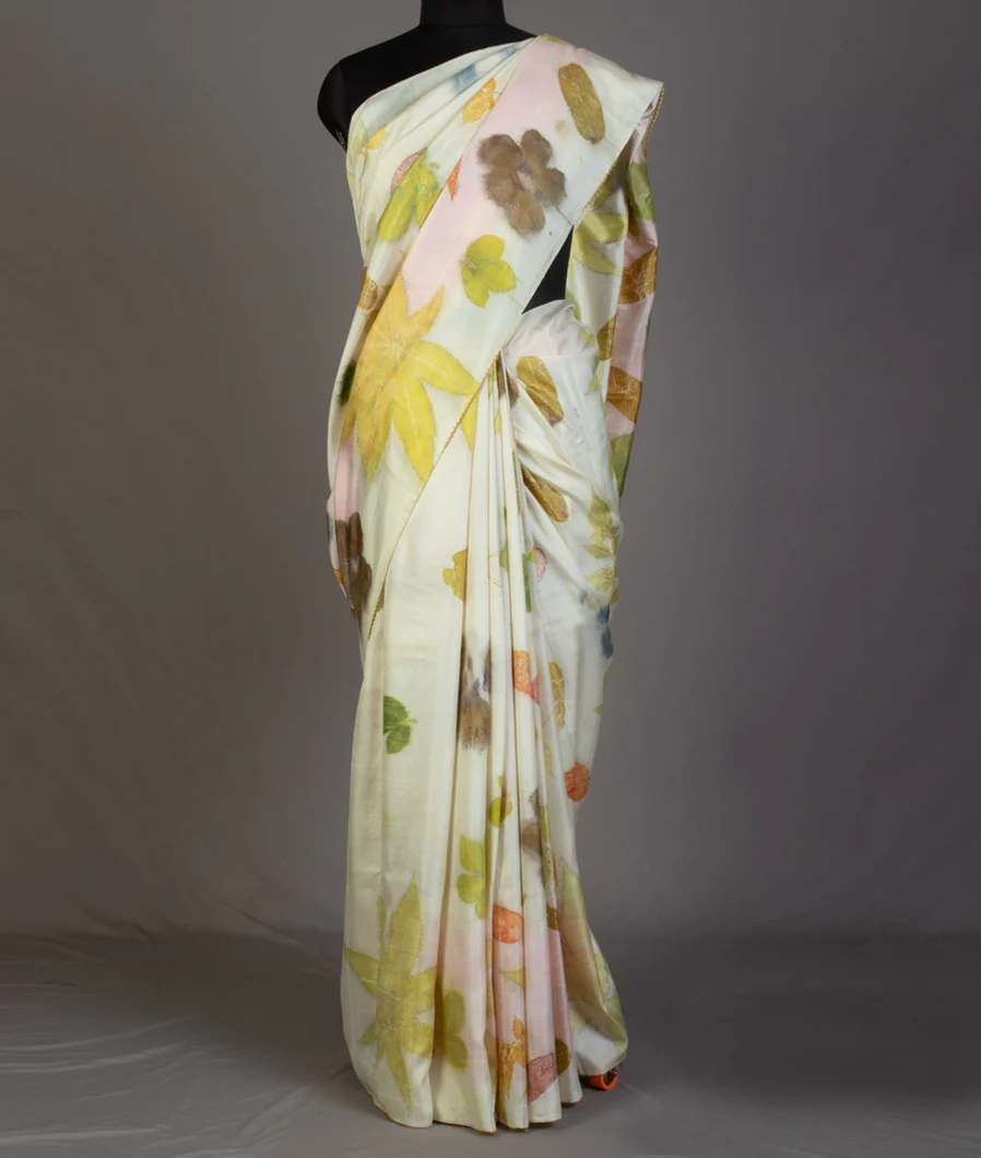 Off-White Pure Silk Saree T4522782