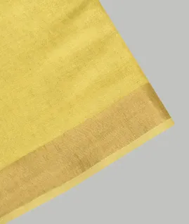 Yellow Handwoven Linen Saree T4674344