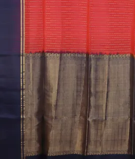 Orangish Pink Soft Silk Saree T4262224