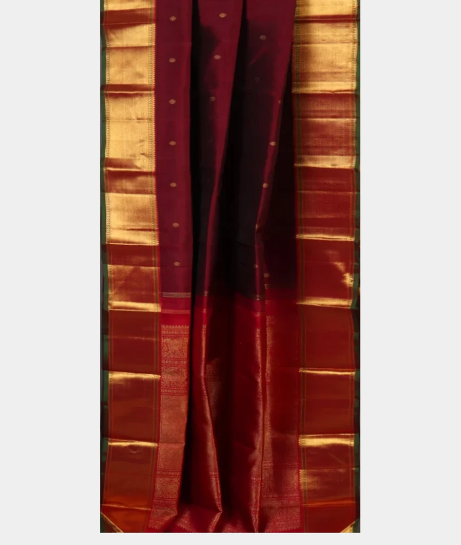 Maroon Handwoven Kanjivaram Silk Saree T4503362