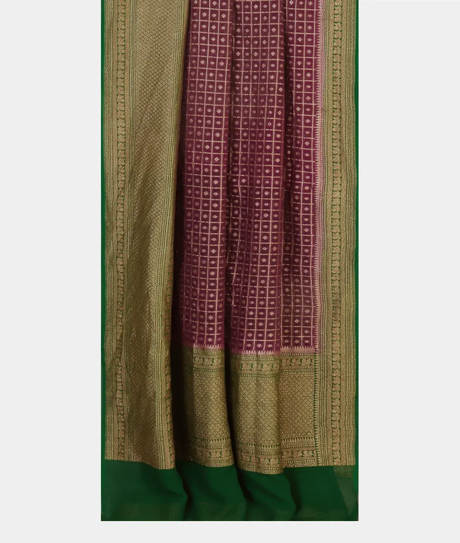 Purple Banaras Georgette Silk Saree T4436642