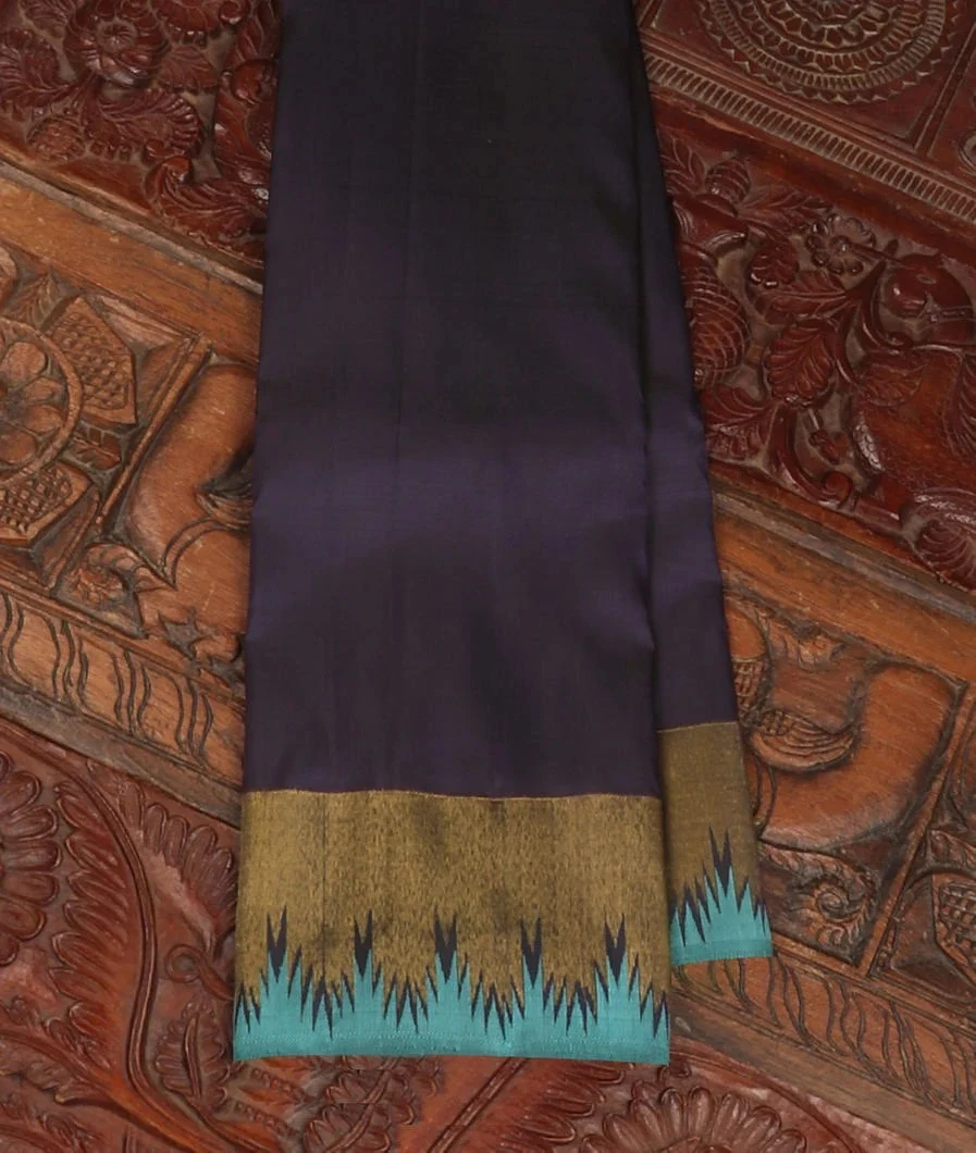 Midnight Blue Handwoven Kanjivaram Silk Saree T474223-image