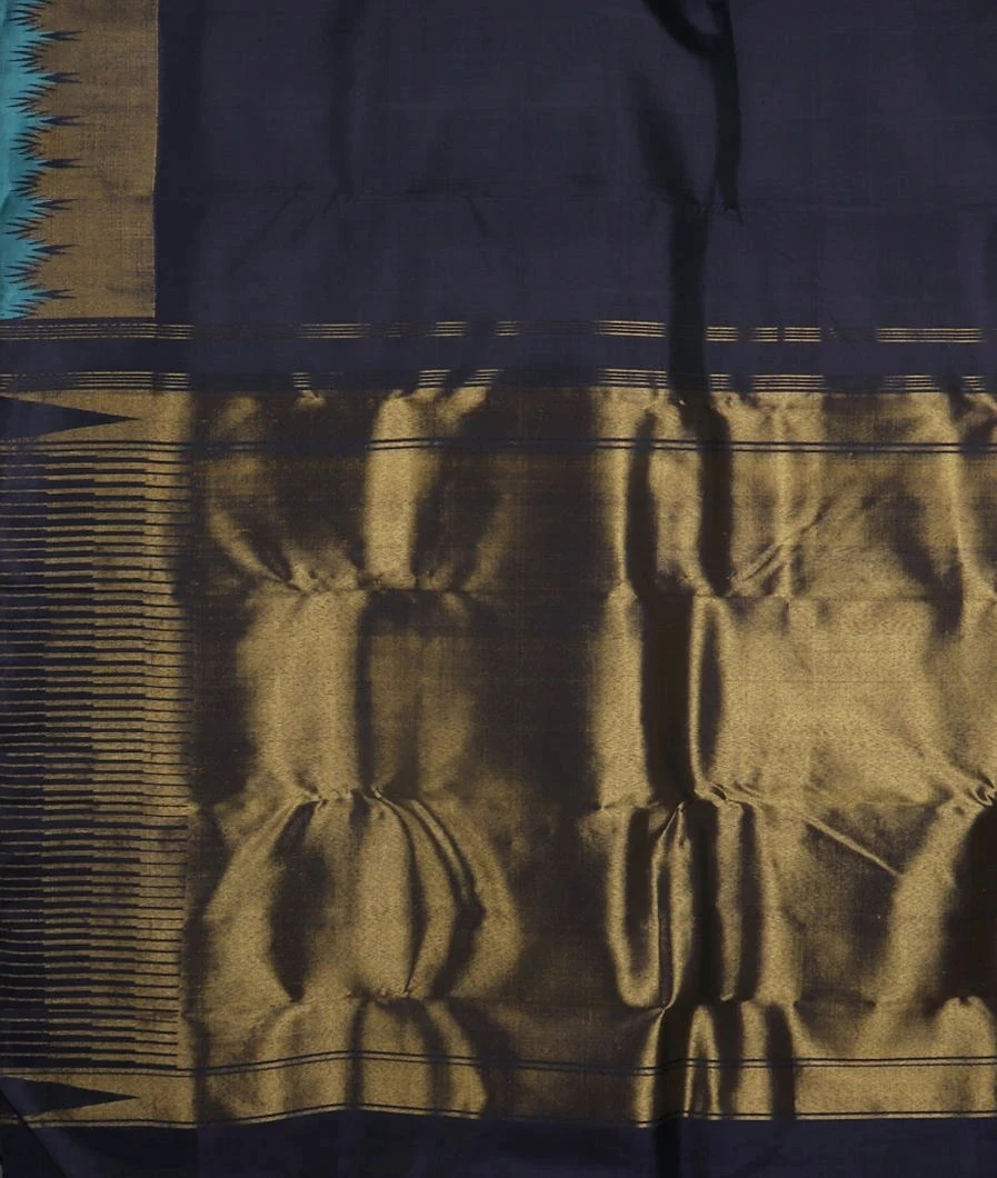 Midnight Blue Handwoven Kanjivaram Silk Saree T4742234