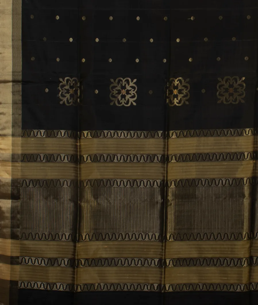 Black Soft Silk Saree T4732424