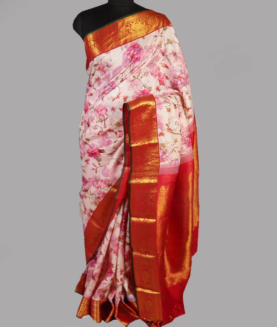 Light Lavender Printed Kanjivaram Silk Saree T4677562