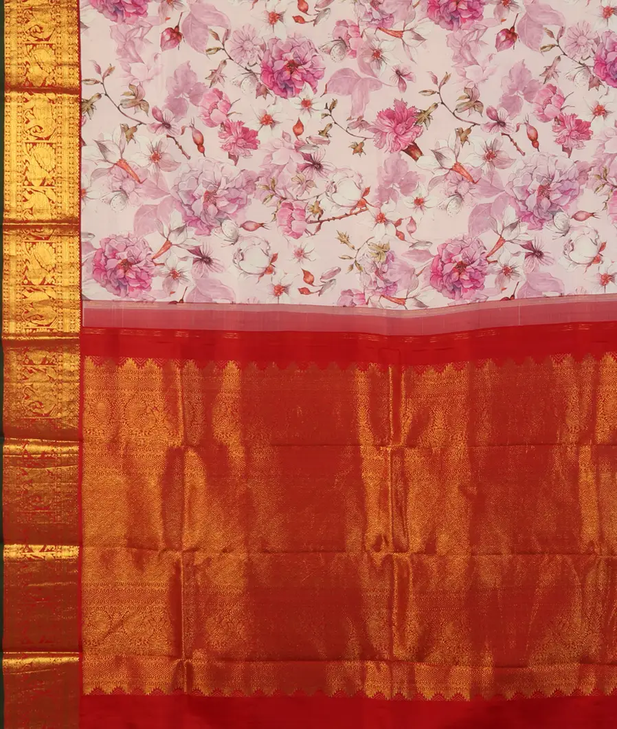 Light Lavender Printed Kanjivaram Silk Saree T4677564