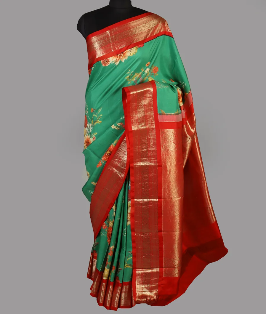Green Printed Kanjivaram Silk Saree T3977942