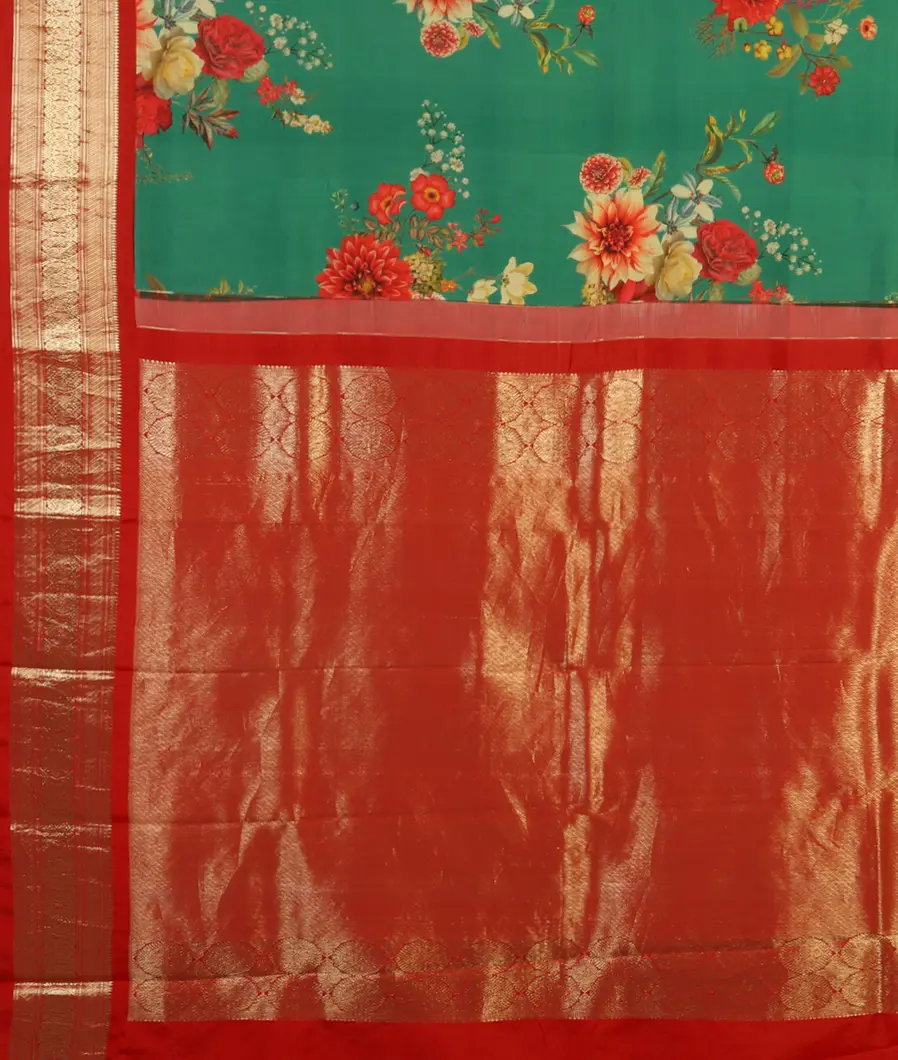 Green Printed Kanjivaram Silk Saree T3977944