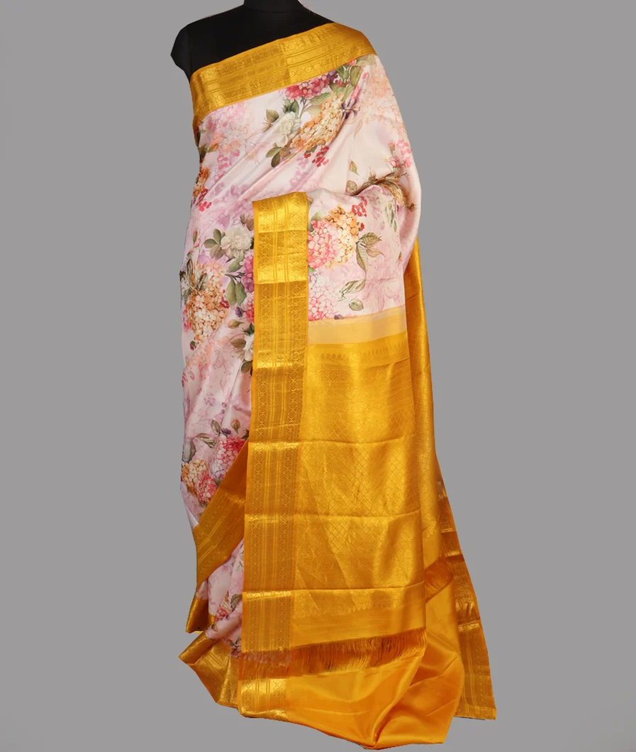 Light Pink Printed Kanjivaram Silk Saree T4677592
