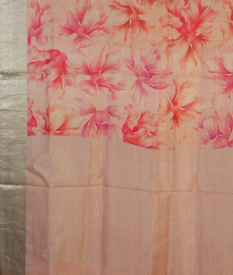 Beige Tussar Printed Saree T4733954