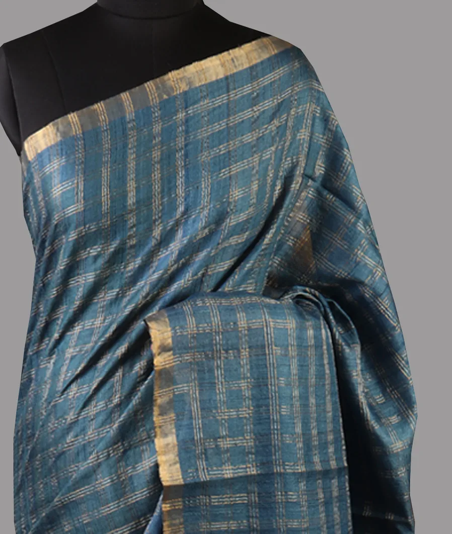Blue Woven Tussar Saree T461721-image