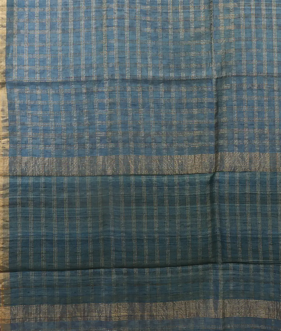 Blue Woven Tussar Saree T4617214