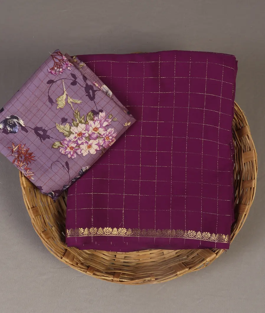 Purple Mysore Crepe Silk Saree T473943-image
