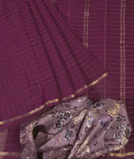 Purple Mysore Crepe Silk Saree T4739432