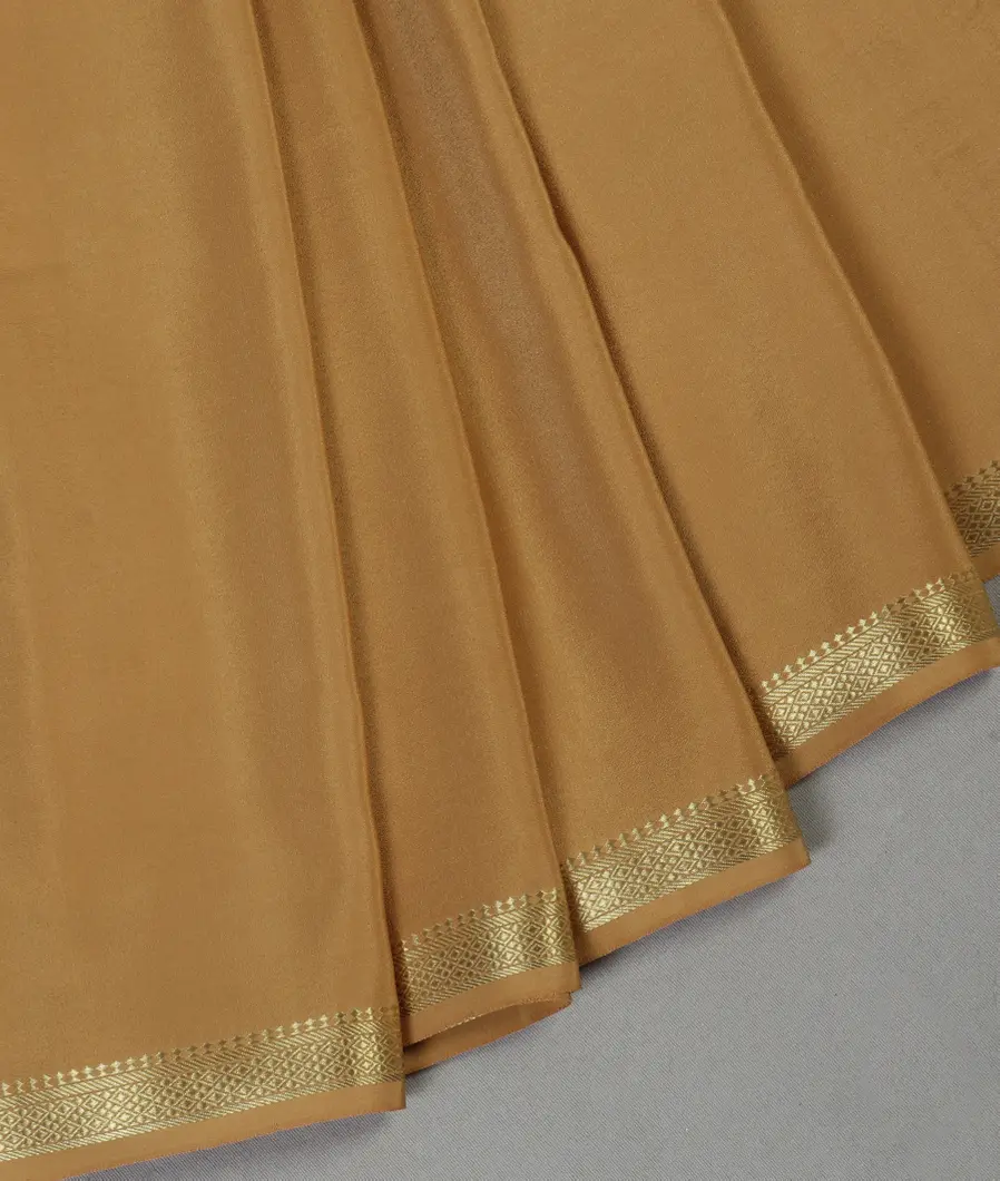 Beige Mysore Crepe Silk Saree T4739355