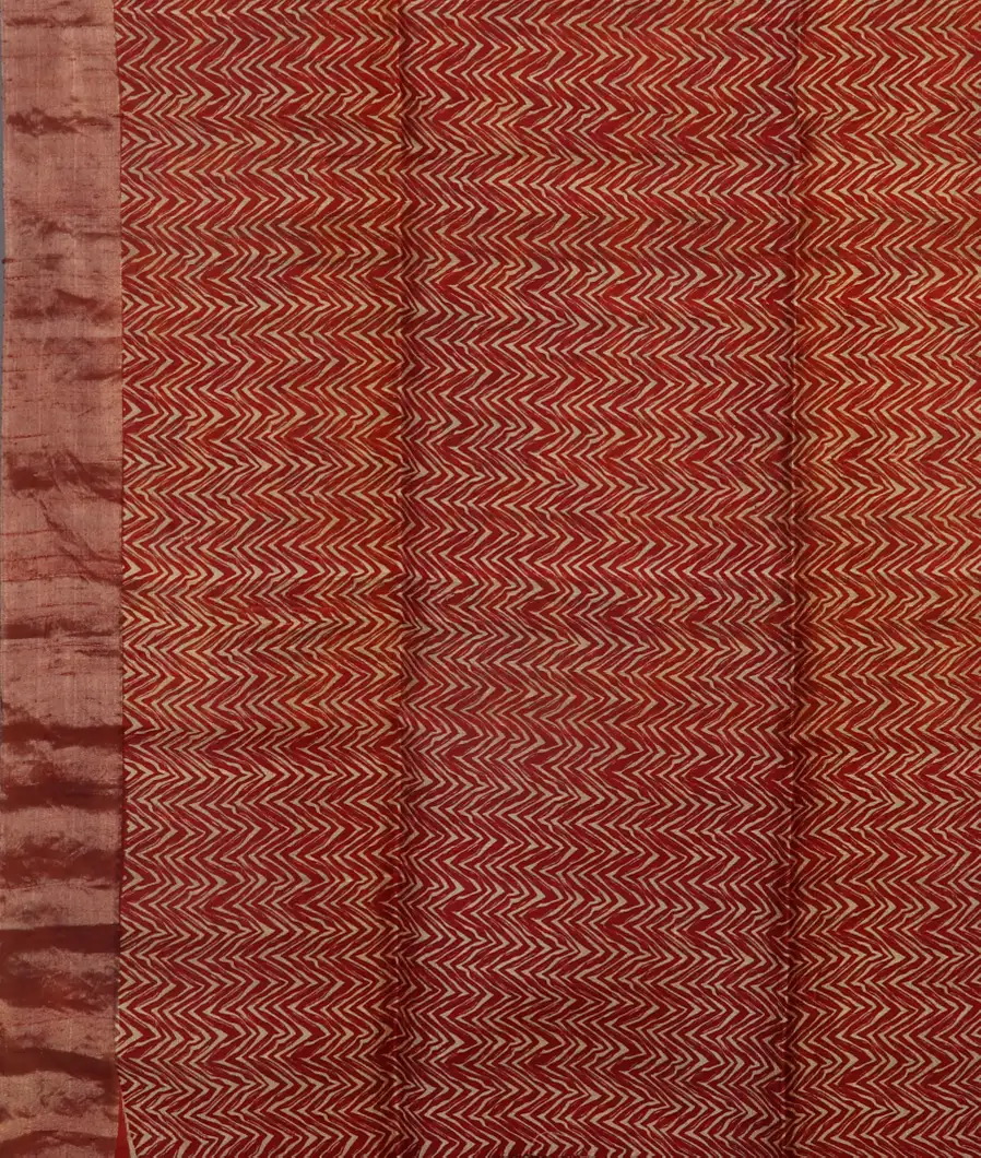 Yellow Printed Raw Silk Saree T4723983