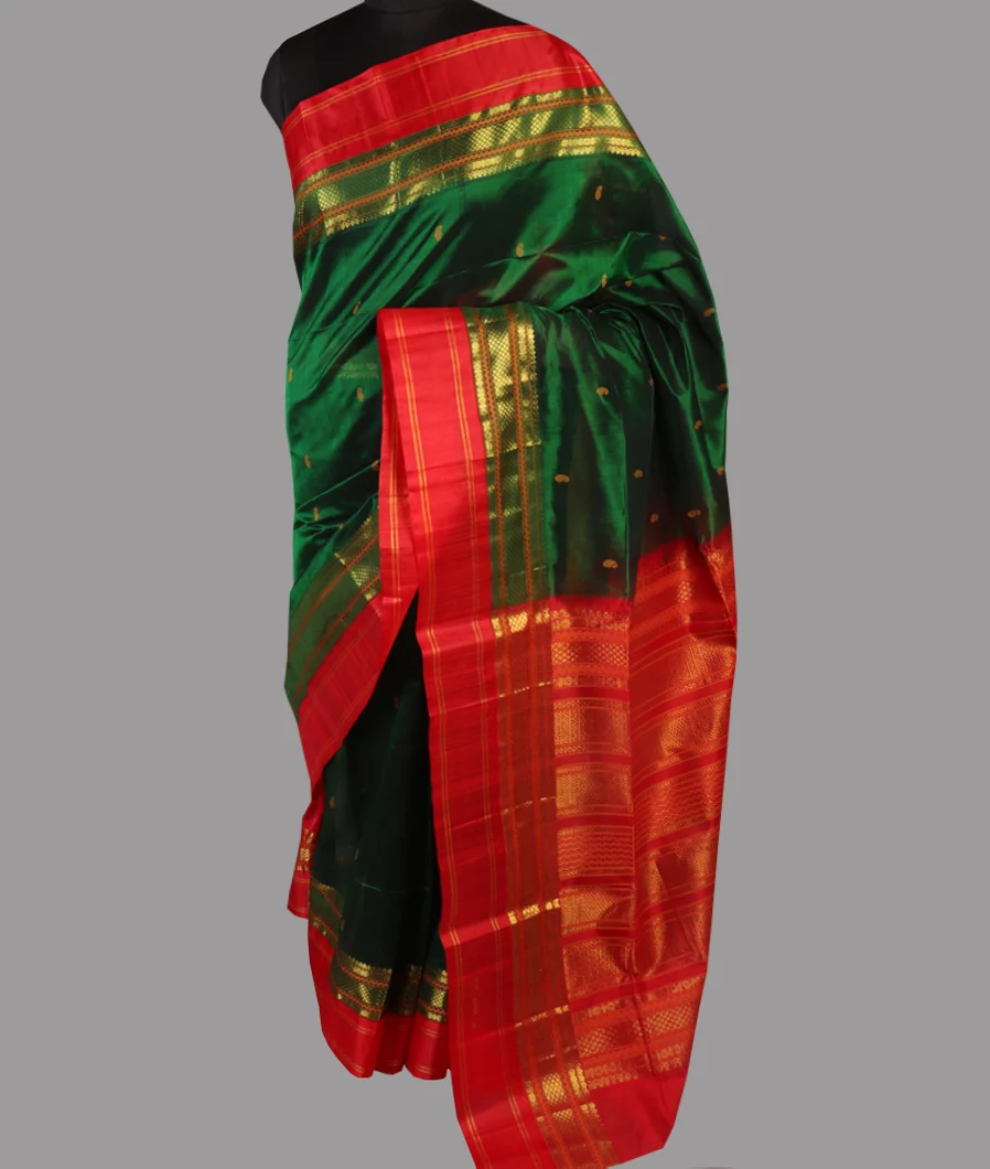 Green Silk Cotton Saree T4704402